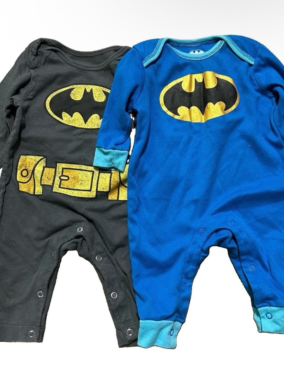 Baby Batman Outfits Grey Blue One Piece Size 3-6 Months